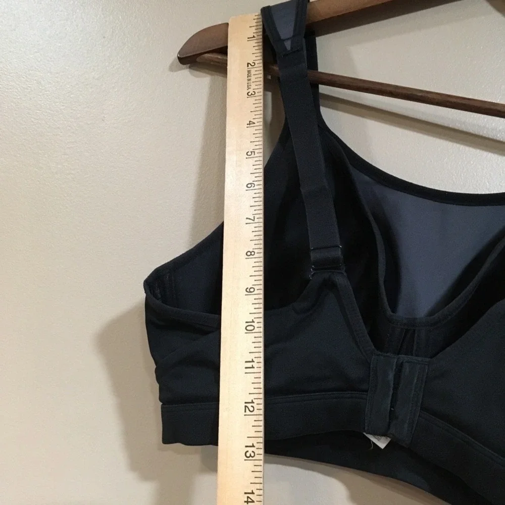 Brooks Maia High Impact Underwire Sports Bra 34E 34DD Black Gray Adjustable Run